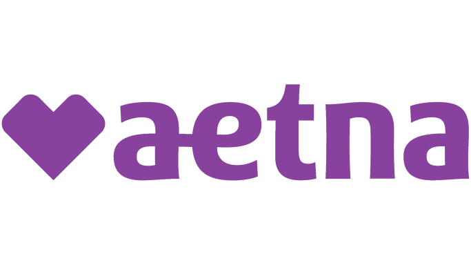 Purple Aetna logo with heart symbol integrated into the design.