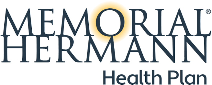 Memorial Hermann Health Plan logo featuring name in blue and a sun symbol.